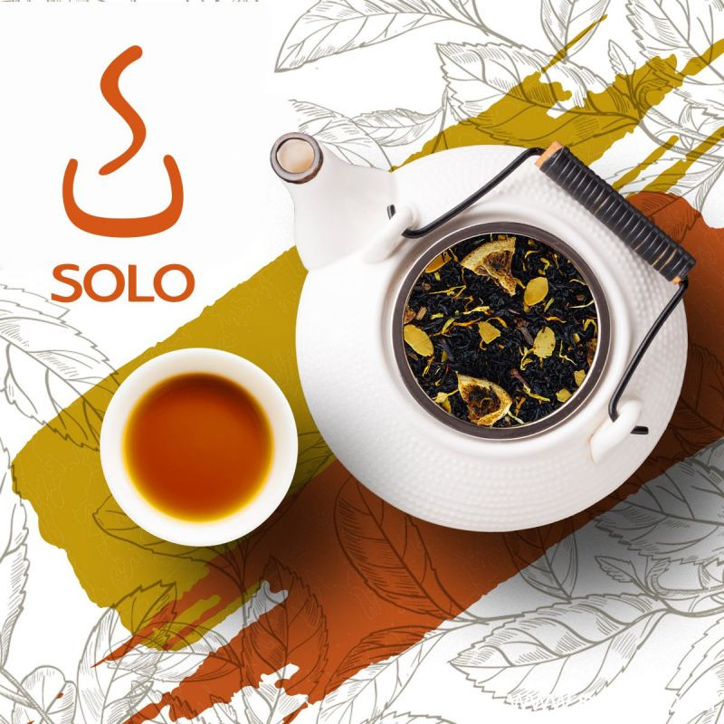 Чай черный Ромовый пунш SOLO, ПЭТ БАНКА, 100г