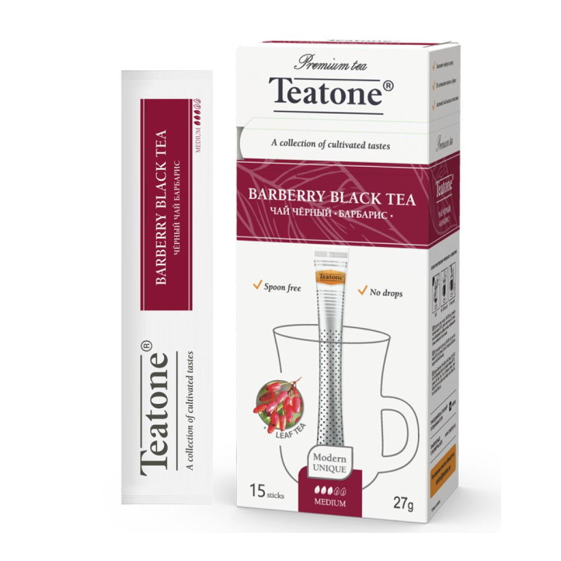 Черный чай Аромат барбариса TEATONE в стиках (15шт*1,8г) 1400