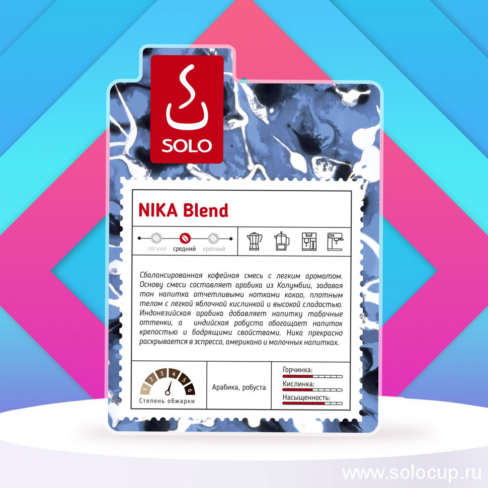 Кофе НИКА смесь Арабика 80% Робуста 20%