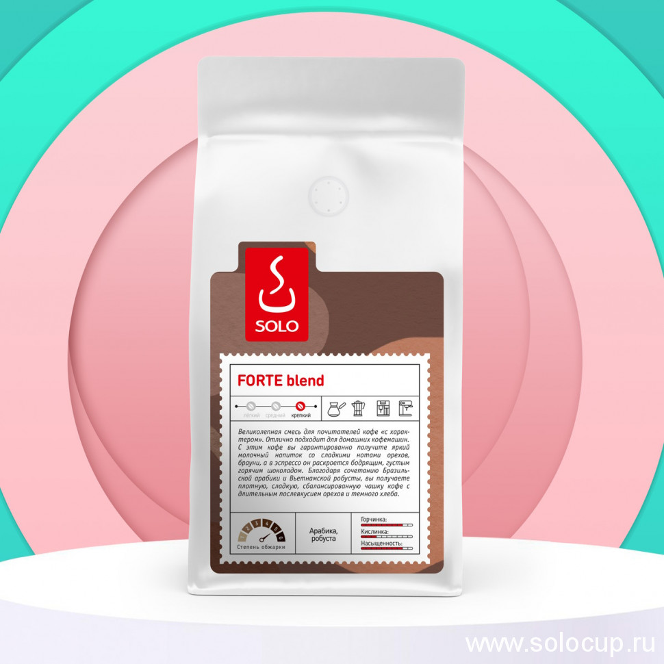 Кофе ФОРТЕ смесь Арабика 50% Робуста 50%