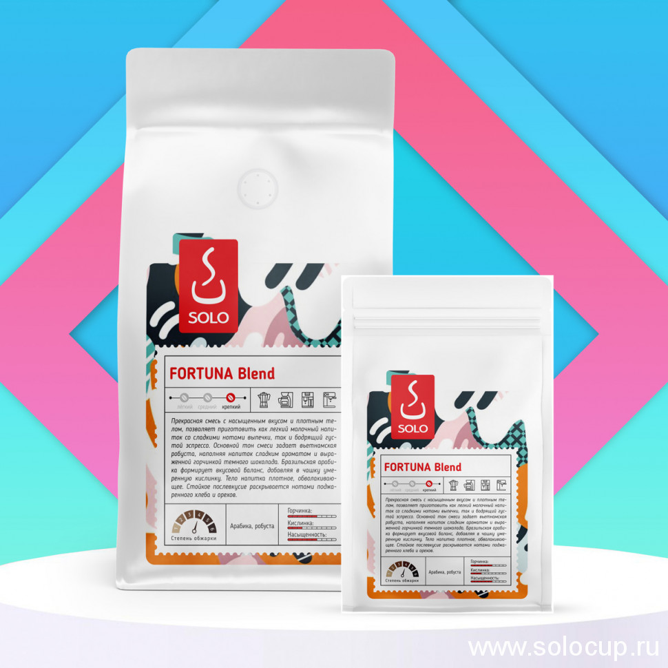 Кофе ФОРТУНА смесь Арабика 50% Робуста 50%